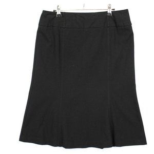 First Option Skirt Women 10 Knee Length Casual Zip Back Closure Fluted Hem Black